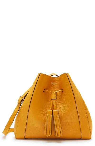 Shop Mulberry Small Millie Leather Tote In Deep Amber