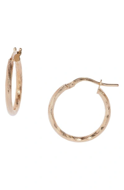 Shop Argento Vivo Sterling Silver Twist Hoop Earrings In Gold