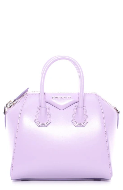 Givenchy Antigona Mini Box Calfskin Satchel Bag, Bright Pink In 540 Lilac |  ModeSens