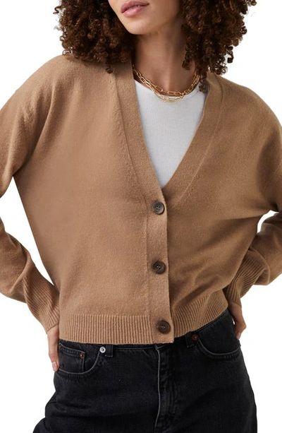 Shop French Connection Millia Vhari Cardigan Sweater In Camel