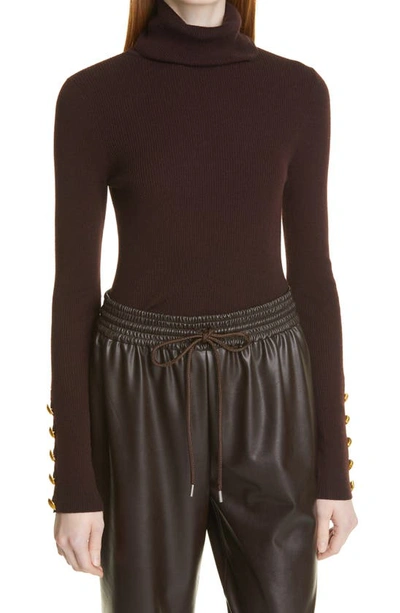 Shop A.l.c Desi Turtleneck Pullover In Chocolate