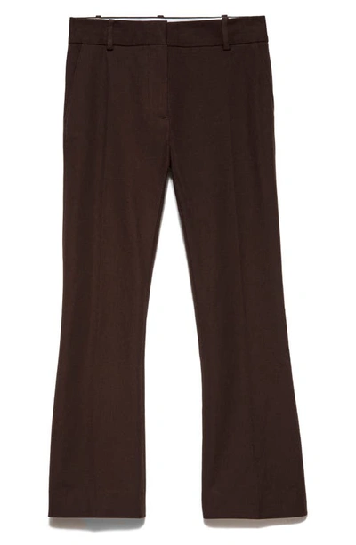 Shop Frame Le Crop Mini Bootcut Trousers In Mahogany