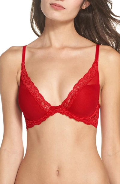 Shop Natori Feathers Underwire Contour Bra In Red