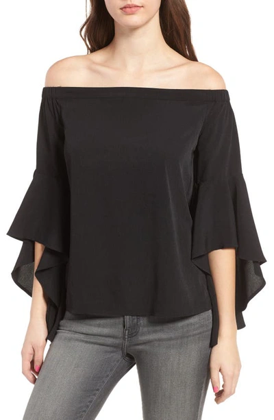 Chelsea28 Bell Sleeve Off The Shoulder Top In Black ModeSens