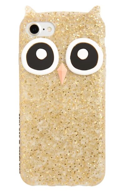 Shop Kate Spade Owl Iphone 7/8 Case In Gold