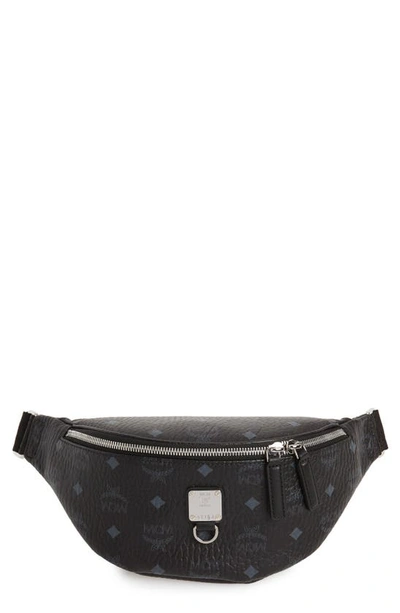 Shop Mcm Fursten Visetos Small Belt Bag In Black