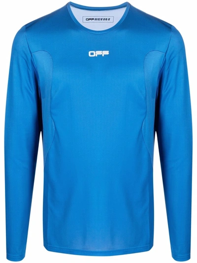 Shop Off-white Active Long Sleeve T-shirt In Blau