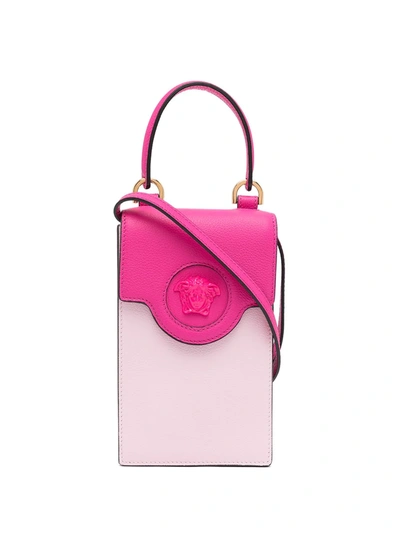 Shop Versace Medusa Two-tone Tote In Rosa