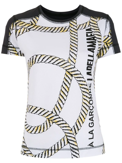 Shop À La Garçonne X Labellamafia Rope-print Sports T-shirt In Black