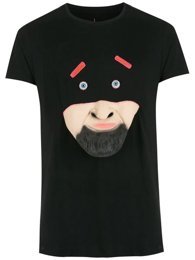 Shop Amir Slama Graphic-print Cotton T-shirt In Schwarz