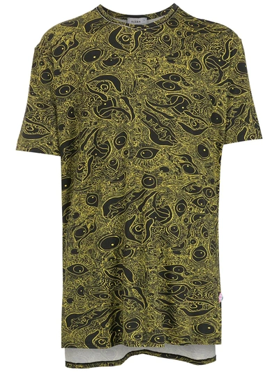 Amir Slama Abstract-print Cotton T-shirt In Gelb