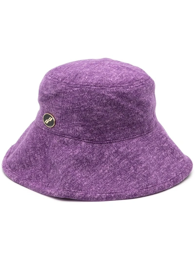 Shop We11 Done Logo Embroidered Bucket Hat In Violett