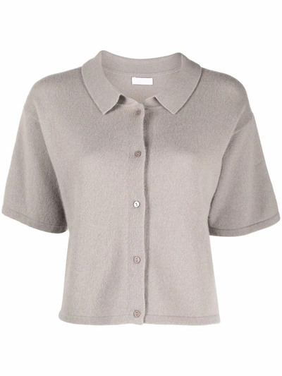 Shop Sablyn Short-sleeve Cashmere Top In Grau