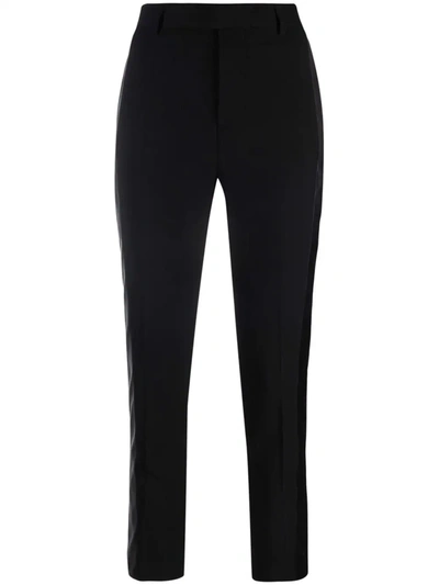 Shop Rick Owens Side Stripe-detail Tailored Trousers In Schwarz