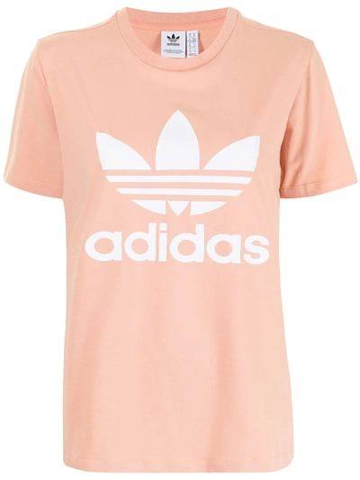 Shop Adidas Originals Trefoil Logo-print Cotton T-shirt In Rosa