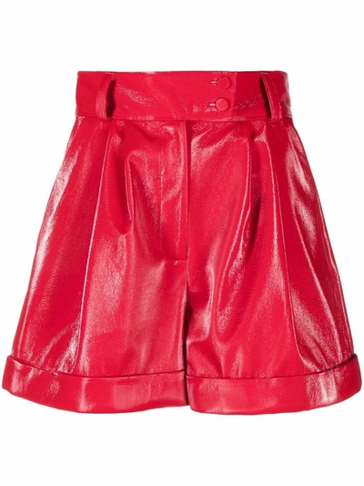 Shop Styland High-waist Flared Shorts In Rot
