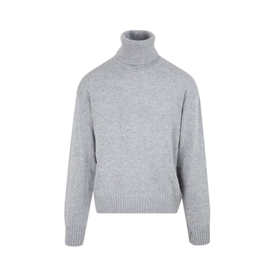 Shop Off-white Basic Knit Turtleneck Sweater In Grey