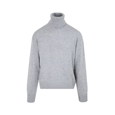 Off-white Basic Knit Turtleneck Sweater In Grey