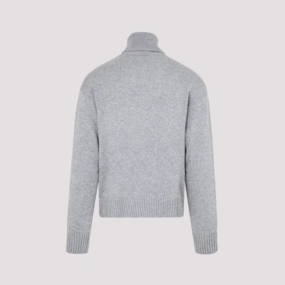 Off-white Basic Knit Turtleneck Sweater In Grey