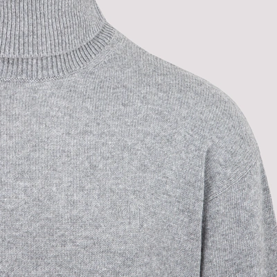 Shop Off-white Basic Knit Turtleneck Sweater In Grey