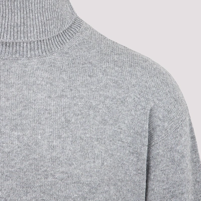 Off-white Basic Knit Turtleneck Sweater In Grey