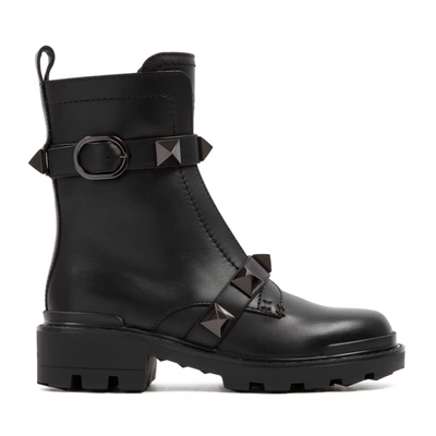 Shop Valentino Garavani  Combat Boots Shoes In Black