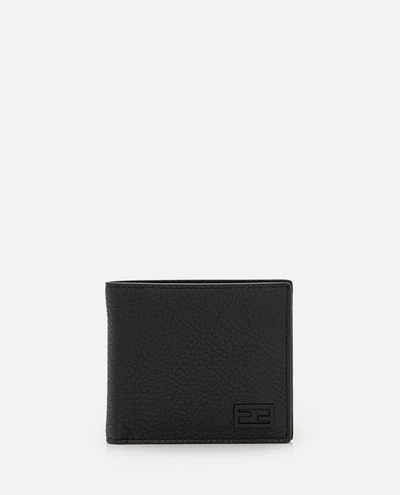 Shop Fendi Roman Leather Bifold Wallet In Black