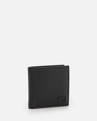 Shop Fendi Roman Leather Bifold Wallet In Black