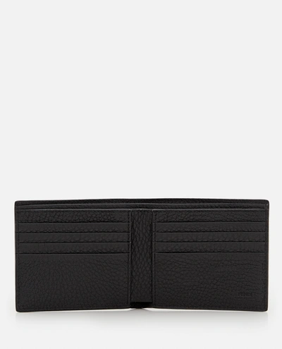 Shop Fendi Roman Leather Bifold Wallet In Black