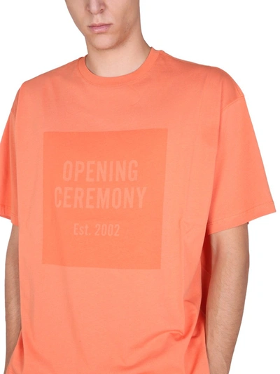 Shop Opening Ceremony T-shirt With Logo Box In Orange