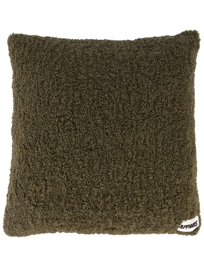 Shop Apparis Gyan Faux-shearling Cushion Cover In Grün