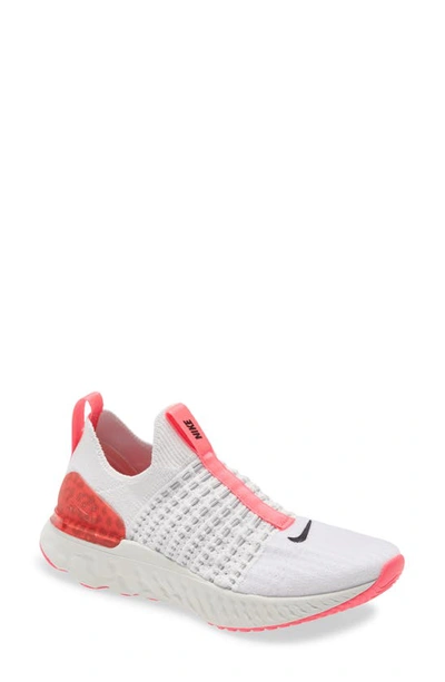 Shop Nike React Phantom Run Flyknit 2 Running Shoe In Platinum Tint/ Black/ Pink