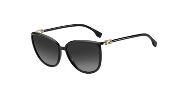 Shop Fendi Grey Cat Eye Ladies Sunglasses Ff 0459/s 0807 59 In Black,grey