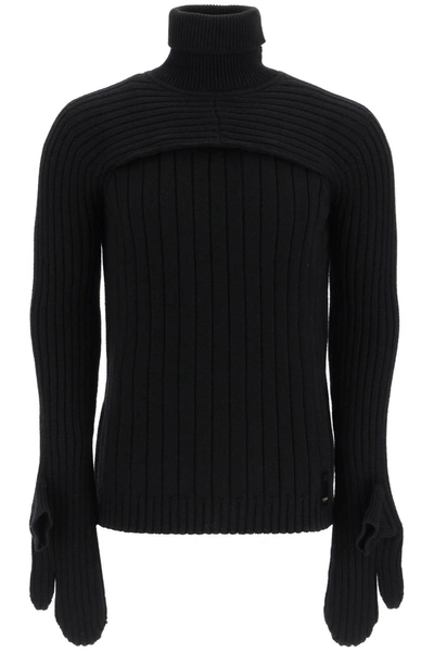 Shop Fendi Convertible Sweater In Black