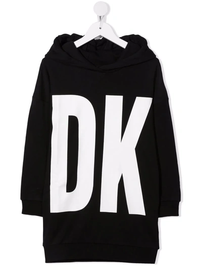 Shop Dkny Bold Logo Lettering Dress In Black