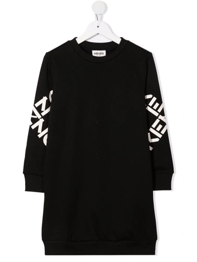 Shop Kenzo Logo-print Sweatshirt Dress In Black