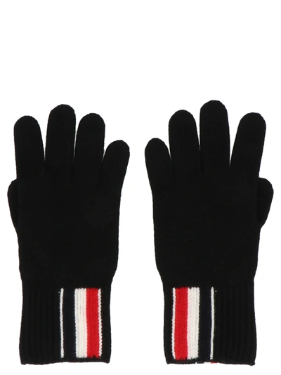 Shop Thom Browne Rwb Gloves In Black