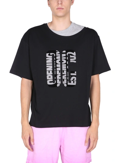 Shop Opening Ceremony Double Collar T-shirt In Nero