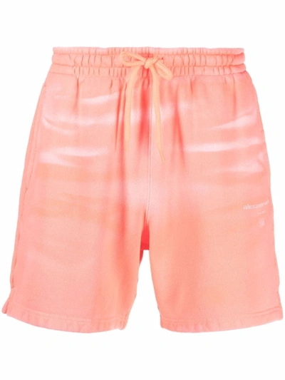 Shop Alexander Wang Tie-dye Cotton Track Shorts In Rosa