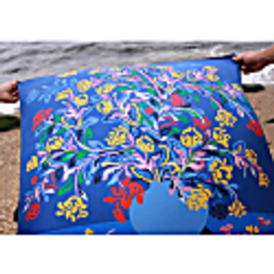Jessie Zhao New York Silk Scarf Of Night Flowers In Silk