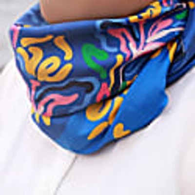 Jessie Zhao New York Silk Scarf Of Night Flowers In Silk