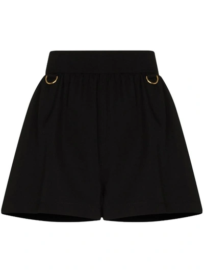 Shop Givenchy Black Ring-detail Wool Shorts