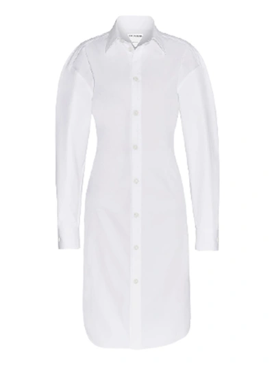 Shop Bottega Veneta White Long-sleeve Shirt Dress