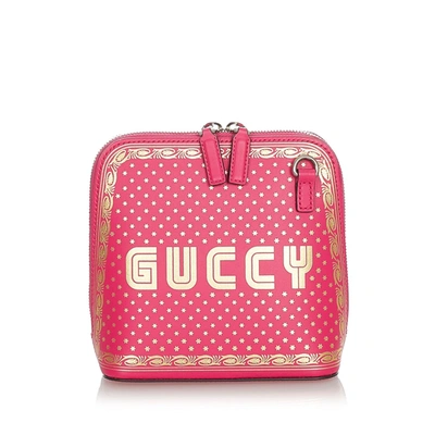 Shop Gucci Mini Guccy Sega Crossbody Bag In Pink