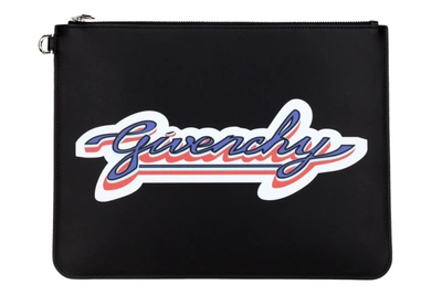Shop Givenchy Black Logo-print Clutch Bag