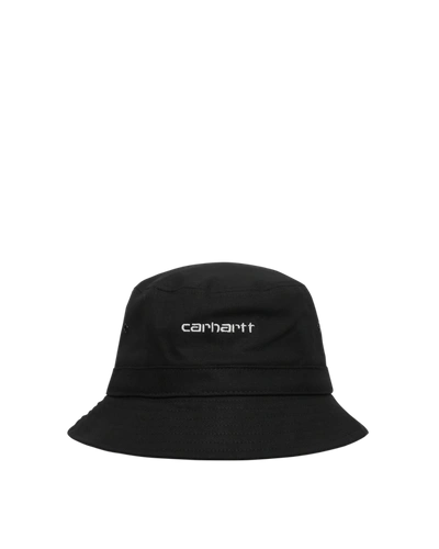 Shop Carhartt Script Bucket Hat In Black / White