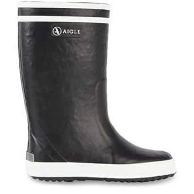 Shop Aigle Navy Lolly Pop Lined Rain Boot In Blue