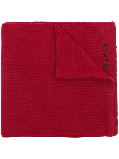 Shop Armani Exchange Embroidered-logo Scarf In Rot