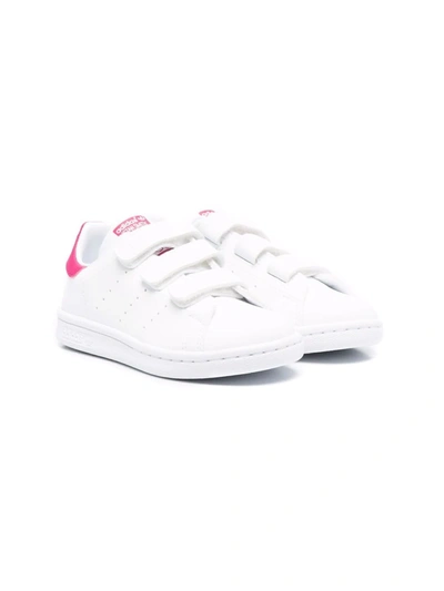 Shop Adidas Originals Stan Smith Touch-strap Low-top Sneakers In White