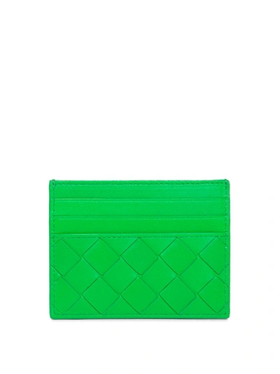 Shop Bottega Veneta Intrecciato Card Holder Green